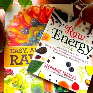 2 raw recipe cookbooks- Raw Energy & Easy, Affordable Raw